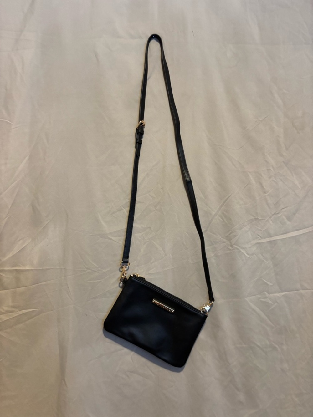 Poppy & Peonies Black Crossbody Bag with Gold Hardware